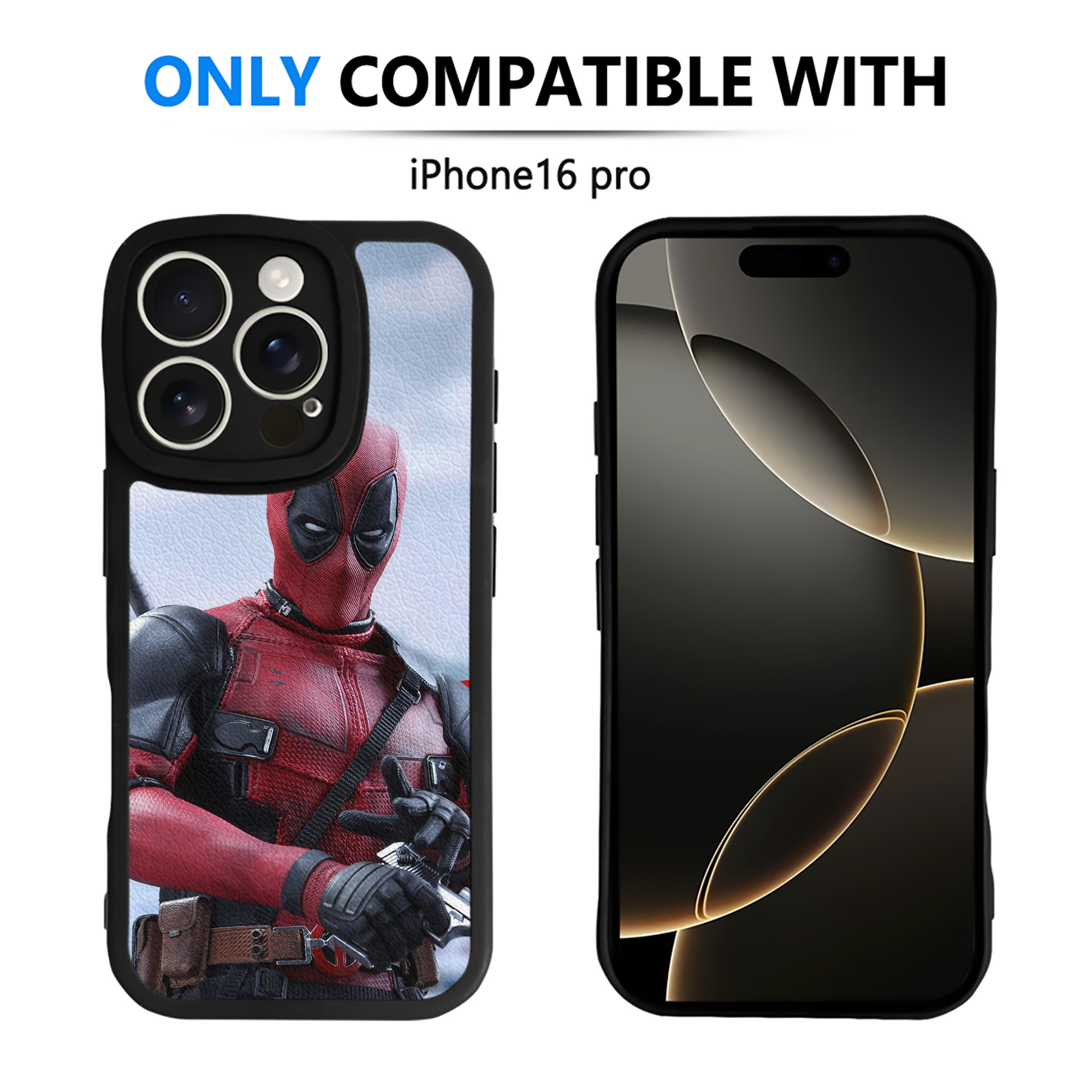 （画像用） Deadpool デッドプール 【iPhone 16シリーズ対応】シリコンスマホケース（レザー調） 材質：シリコン
